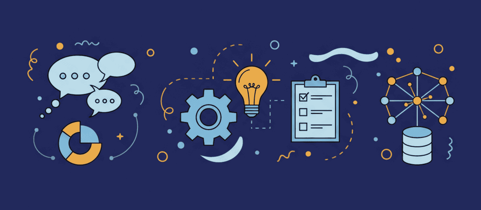 Editorial flat-vector illustration for Chatbot Content Strategy: Deciding What the Bot Answers, Where Each Answer Lives, and Who Keeps It True