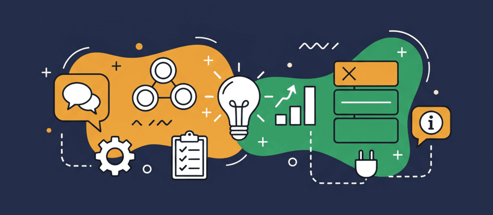 Editorial flat-vector illustration for How to Integrate a Chatbot: Four Rungs, and Why Most Small Businesses Should Stop at Two (2026)