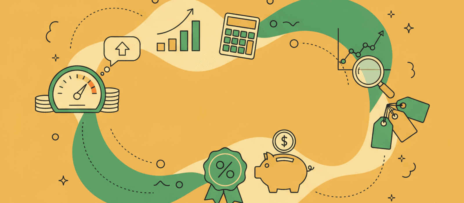 Editorial flat-vector illustration for Chatbot Metrics That Matter — The SMB KPI Guide (2026)