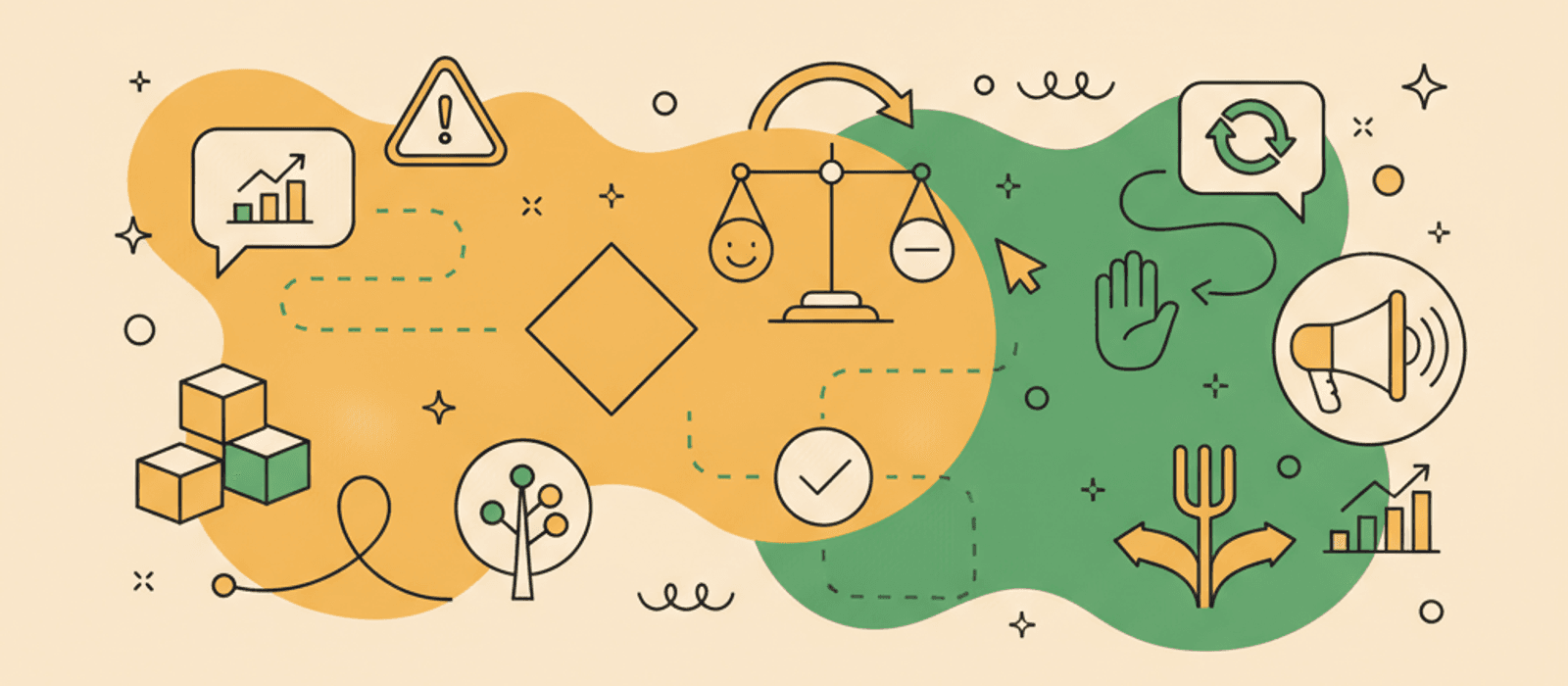 Editorial flat-vector illustration for Running NPS Surveys Through a Chatbot — Timing, Setup, and Closing the Loop (2026)