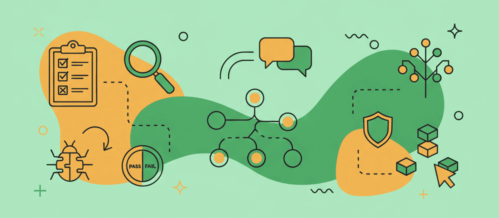 Editorial flat-vector illustration for Does Your Chatbot Need GraphRAG? A Five-Step Test Before You Build