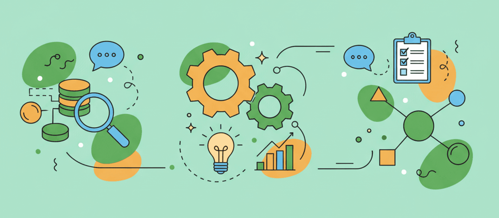 Editorial flat-vector illustration for Hybrid Search and Reranking for a RAG Chatbot: Fix Wrong-Document Answers in the Right Order