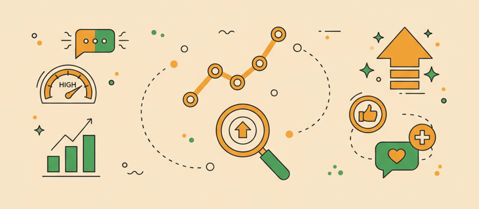Editorial flat-vector illustration for How to Measure and Improve Chatbot CSAT — A Practical Guide (2026)