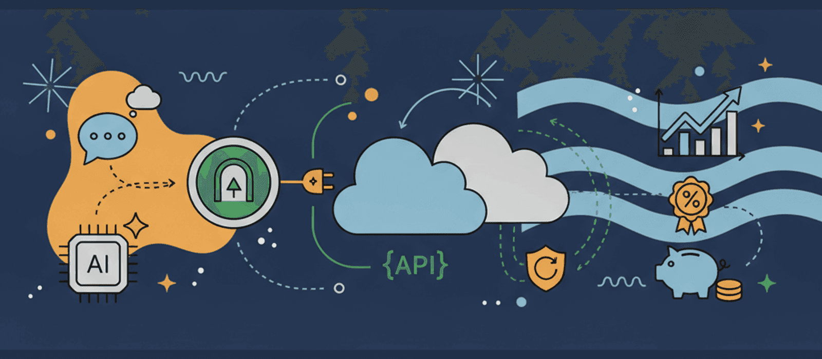 Editorial flat-vector illustration for How to Set Up an LLM Gateway for a Support Chatbot