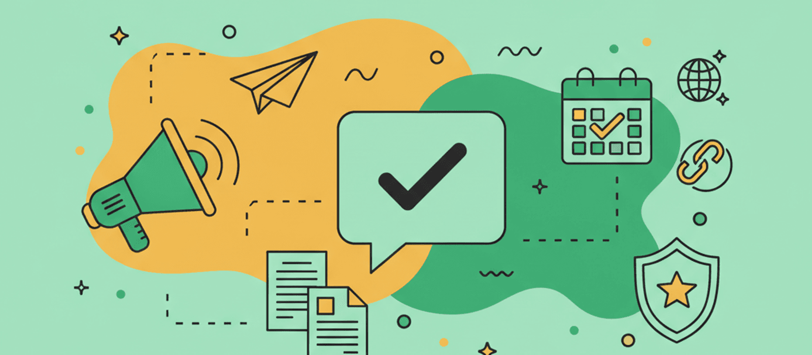 Editorial flat-vector illustration for How to Verify a WhatsApp Business Account: Documents, Sequence and Rejections (2026)