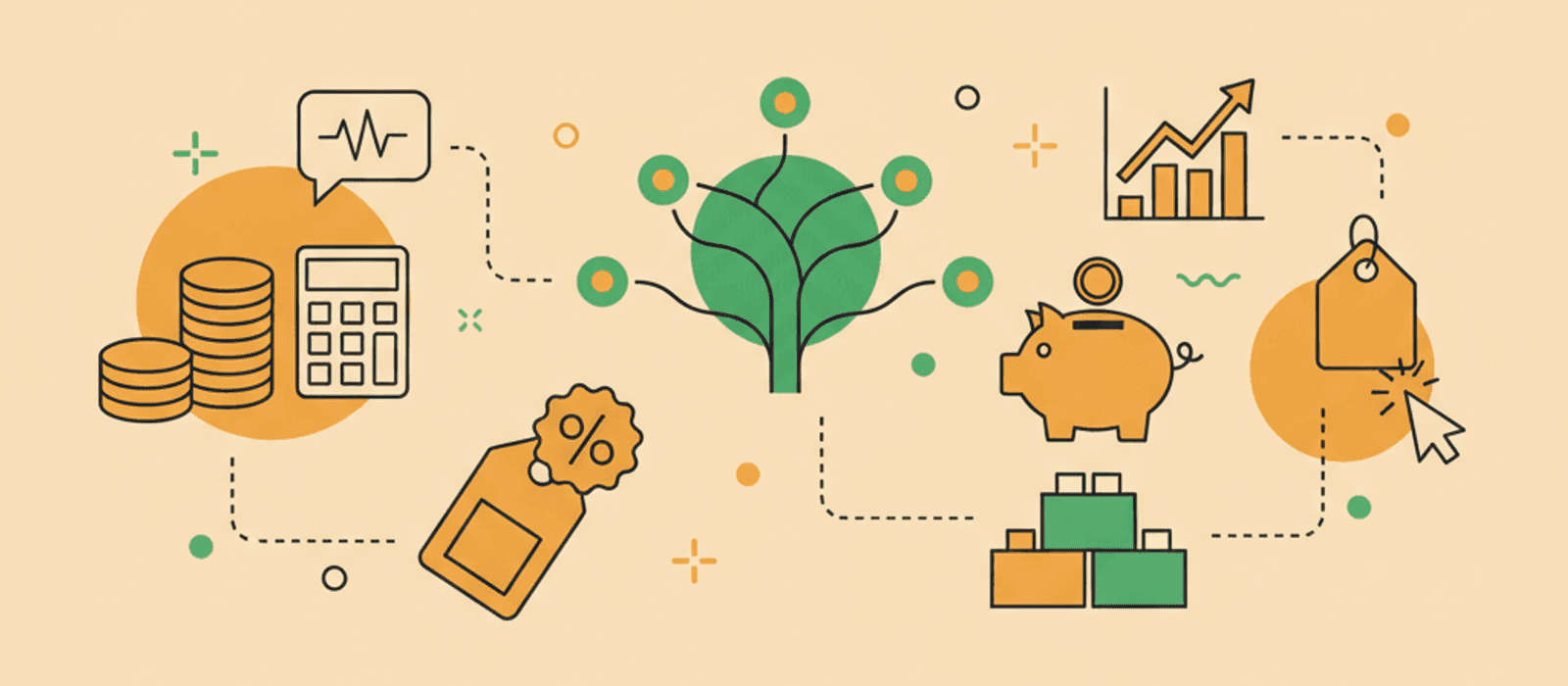 Editorial flat-vector illustration for Voice AI Pricing: What a Billed Minute Contains, the Seven Rules That Change the Bill, and a 1,200-Minute Month Priced on Eight Vendors