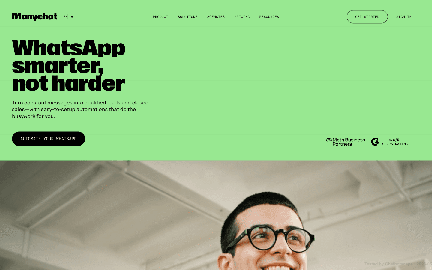Manychat WhatsApp Business API automation features and BSP partner status