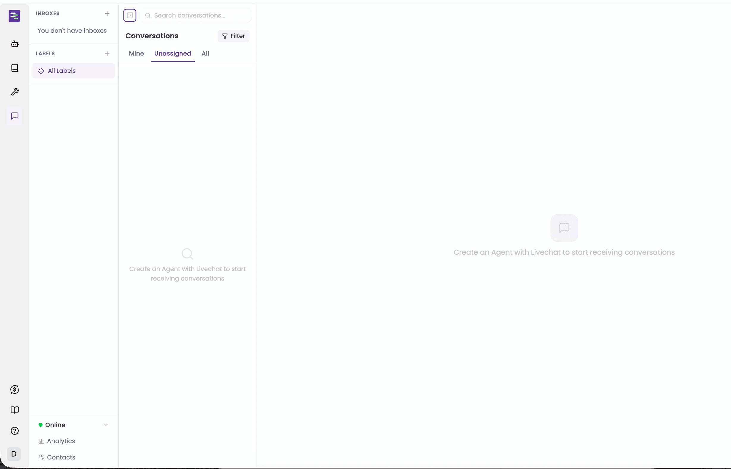 Tars live chat dashboard — left pane shows active conversation list (blurred for privacy), center pane shows expanded conversation thread with agent + customer messages + system events (form submission / tool call), right pane shows customer profile with collected form data + tags + assigned operator.