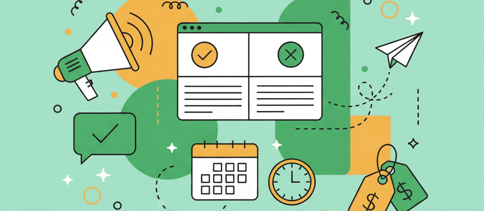 Editorial flat-vector illustration for Buttons vs Free Text in a Chatbot: When a Menu-Based Chatbot Wins, and When to Let Customers Type