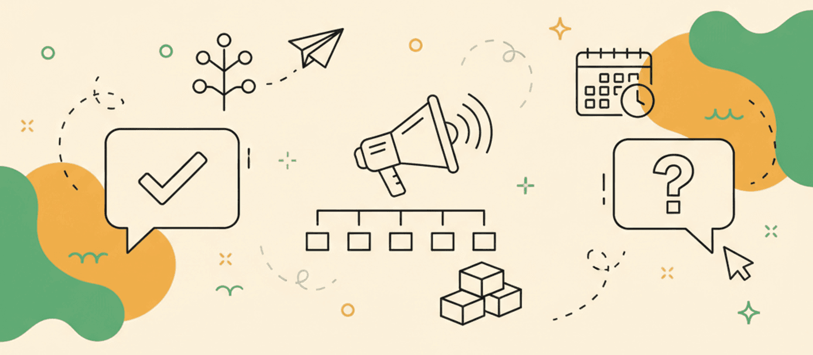 Editorial flat-vector illustration for Chatbot Fallback Copywriting: What the Bot Says When It Does Not Understand