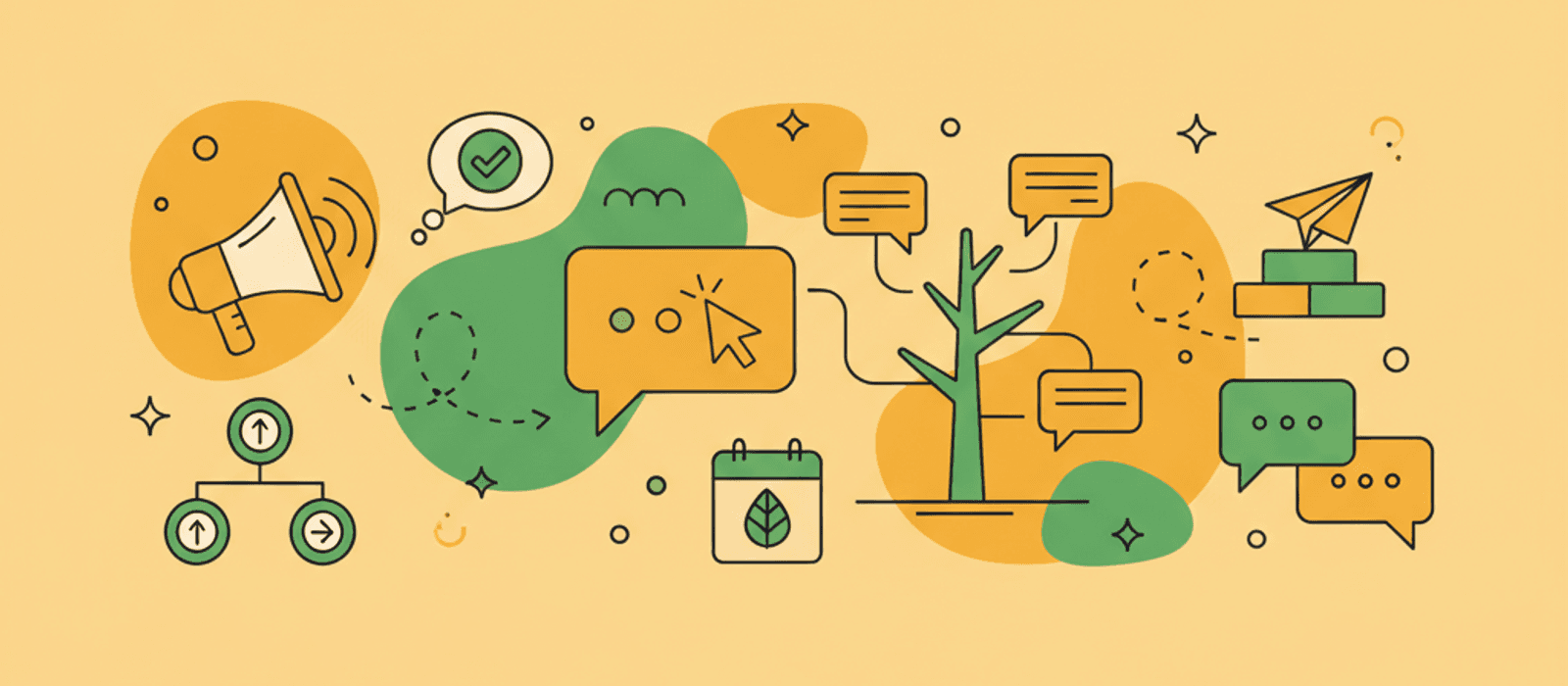Editorial flat-vector illustration for Chatbot Scripts: Writing for a Box With a Character Limit (2026)