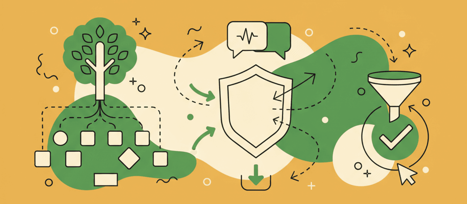 Editorial flat-vector illustration for IVR to AI Voice Migration: Keep the Tree, Change the Front Door (2026)