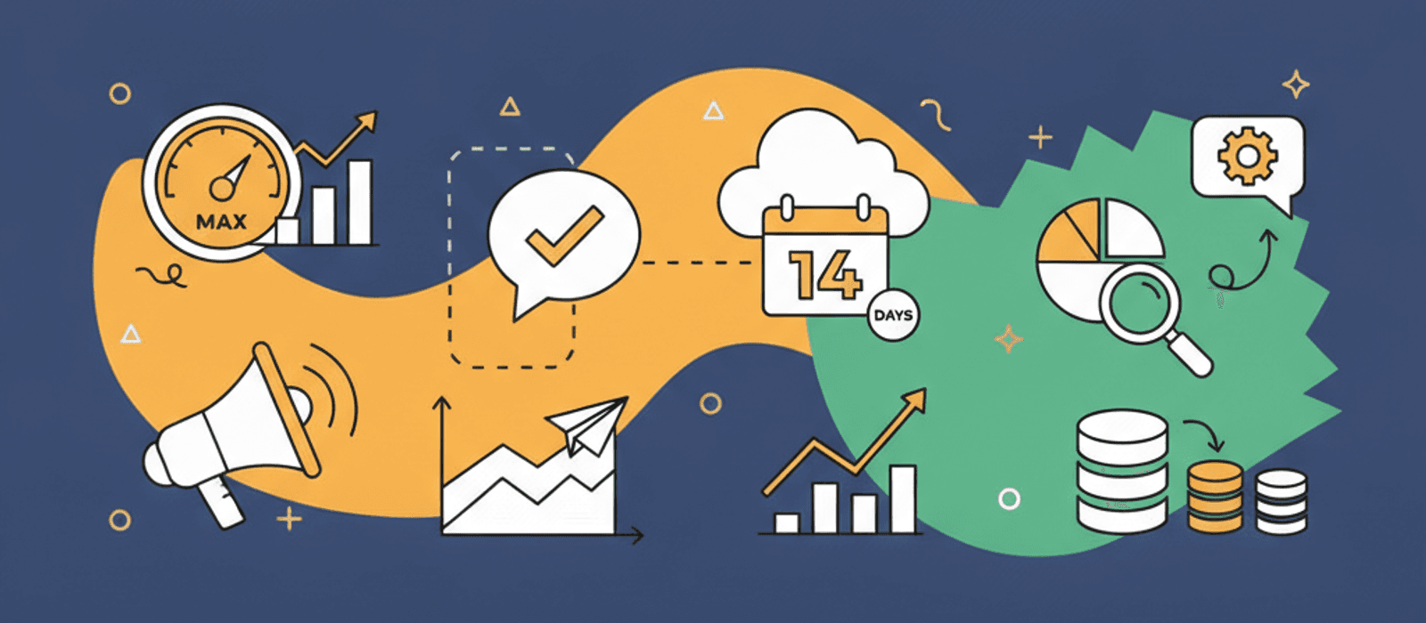 Editorial flat-vector illustration for Migrating Chatbot Vendors — The 14-Day Playbook (2026)