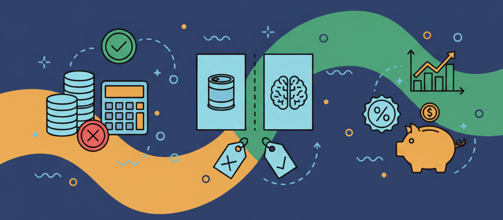 Editorial flat-vector illustration for Canned Responses vs AI: Which Reply Automation Your Support Budget Should Buy First (2026)