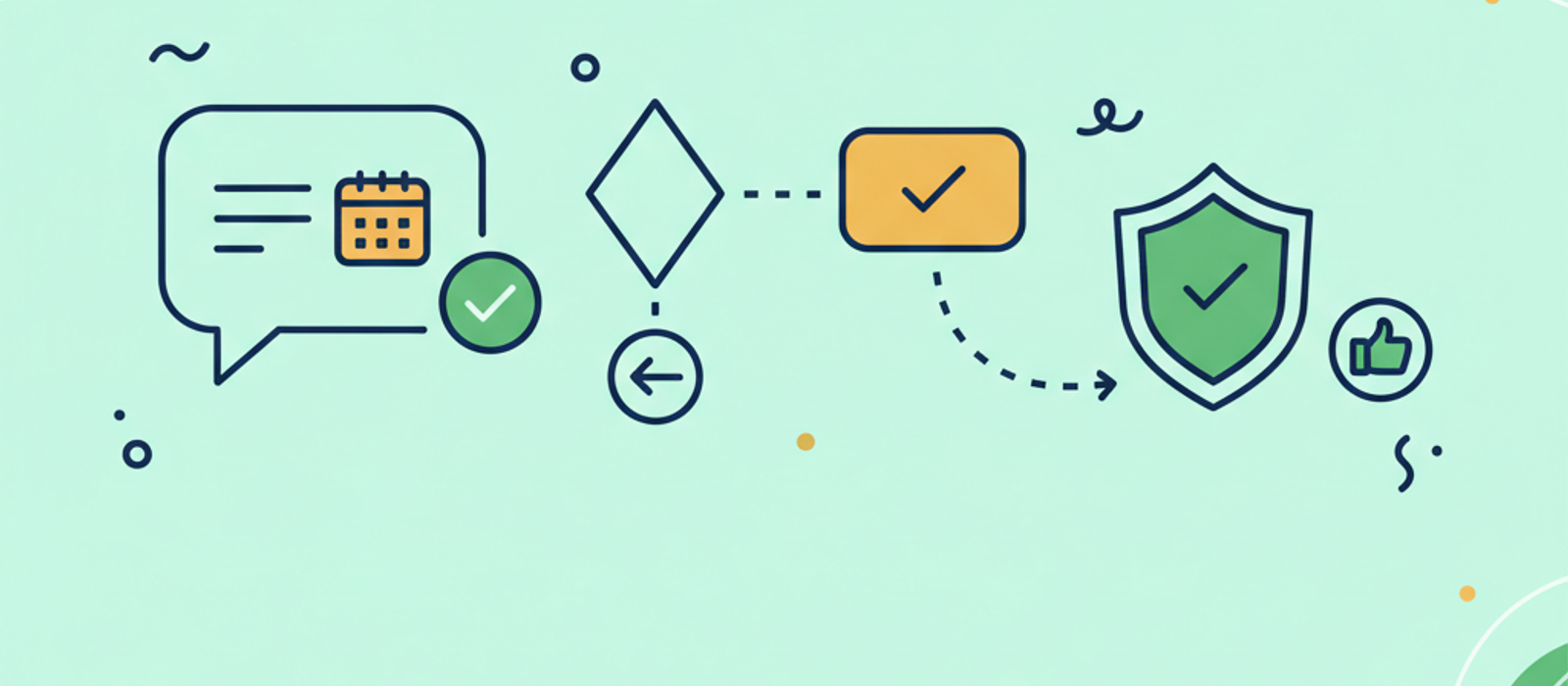 Editorial flat-vector illustration for How to Design Chatbot Confirmation Messages That Prevent Errors Without Nagging (2026)