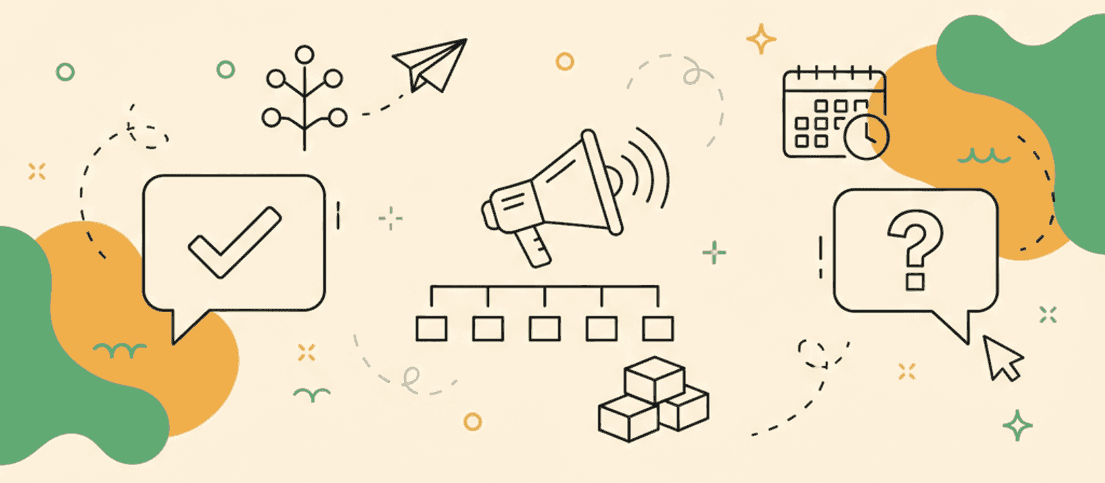Editorial flat-vector illustration for Chatbot Fallback Copywriting: What the Bot Says When It Does Not Understand