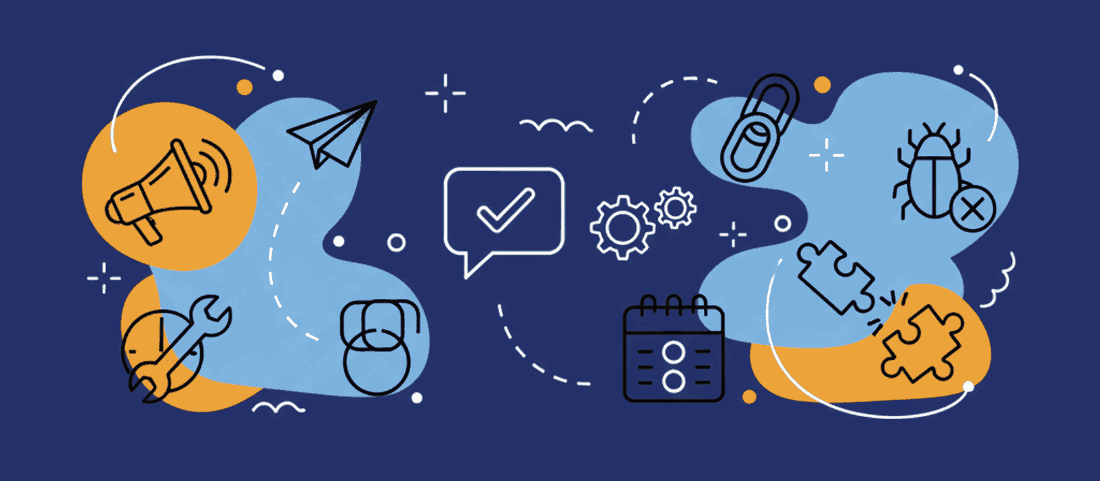 Editorial flat-vector illustration for Chatbot Maintenance Cadence: What to Check Weekly, Monthly and Quarterly After Launch