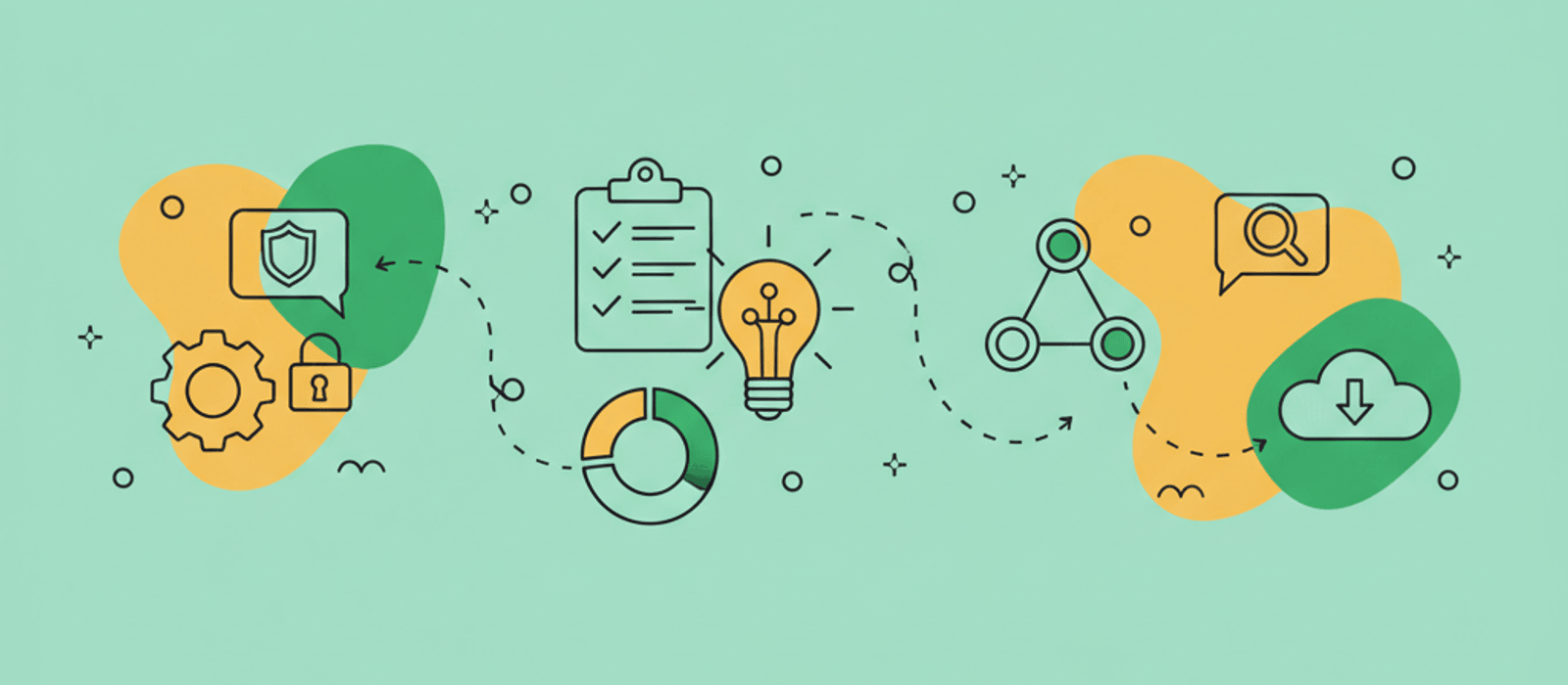 Editorial flat-vector illustration for Chatbot Security Checklist — What to Verify Before Launch and Re-Check Every Quarter (2026)