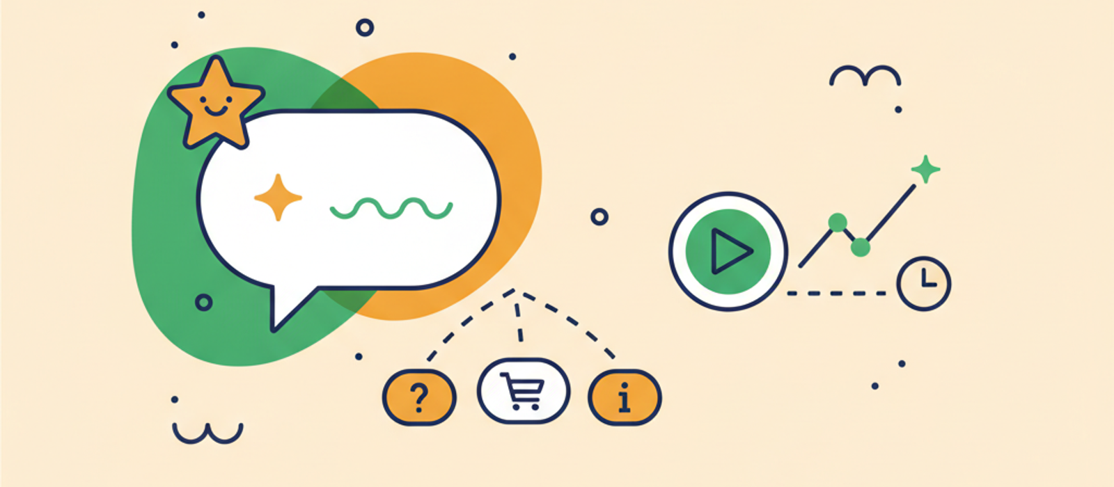 Editorial flat-vector illustration for How to Write a Chatbot Welcome Message That Starts Conversations Right (2026)