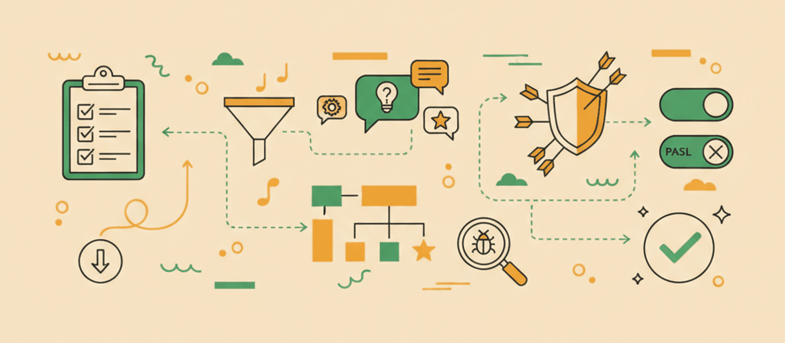 Editorial flat-vector illustration for Few-Shot Examples for a Support Chatbot: How Many to Write, Which Ones, and How to Test Them