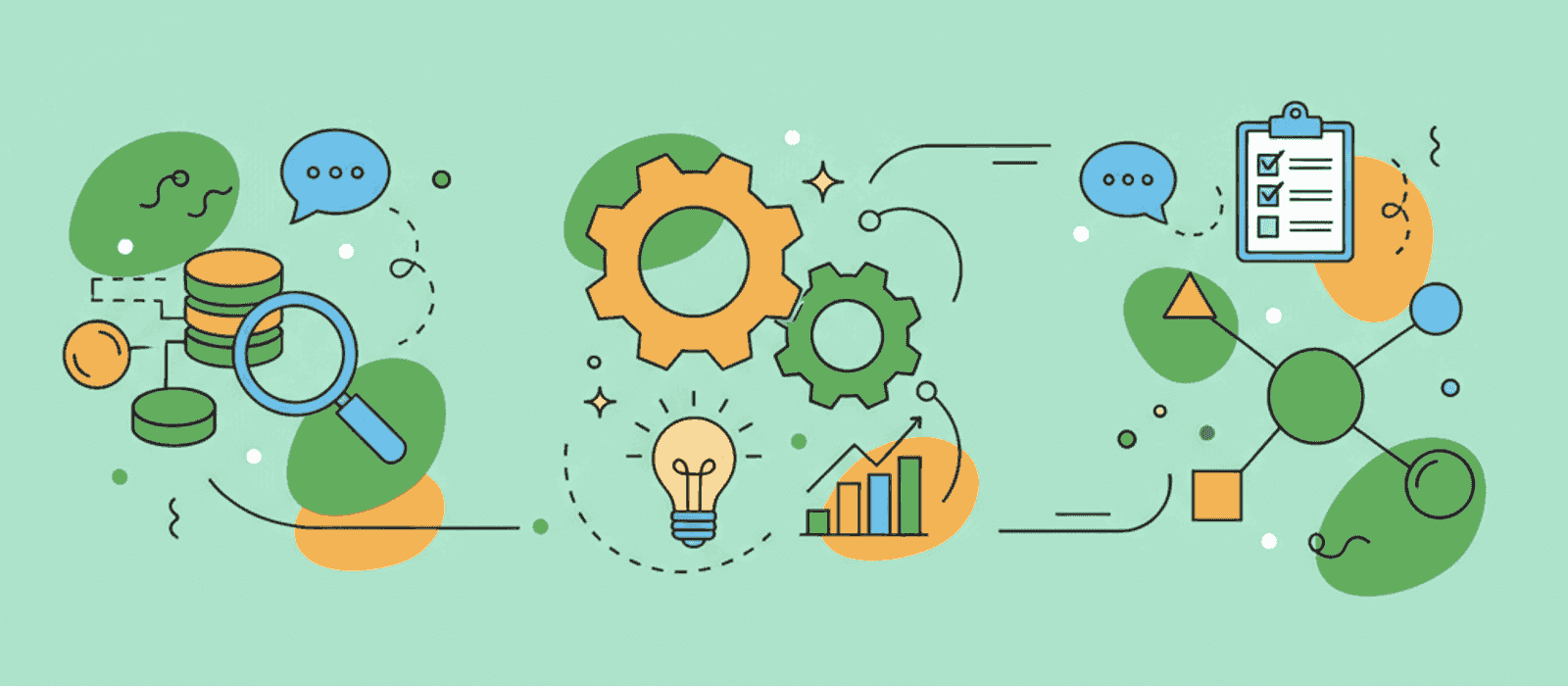 Editorial flat-vector illustration for Hybrid Search and Reranking for a RAG Chatbot: Fix Wrong-Document Answers in the Right Order