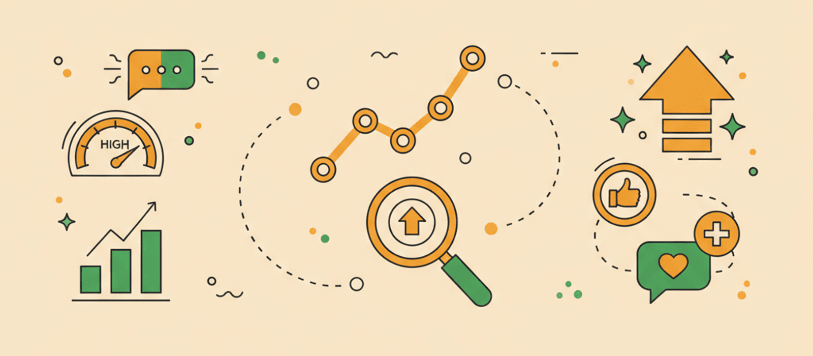 Editorial flat-vector illustration for How to Measure and Improve Chatbot CSAT — A Practical Guide (2026)