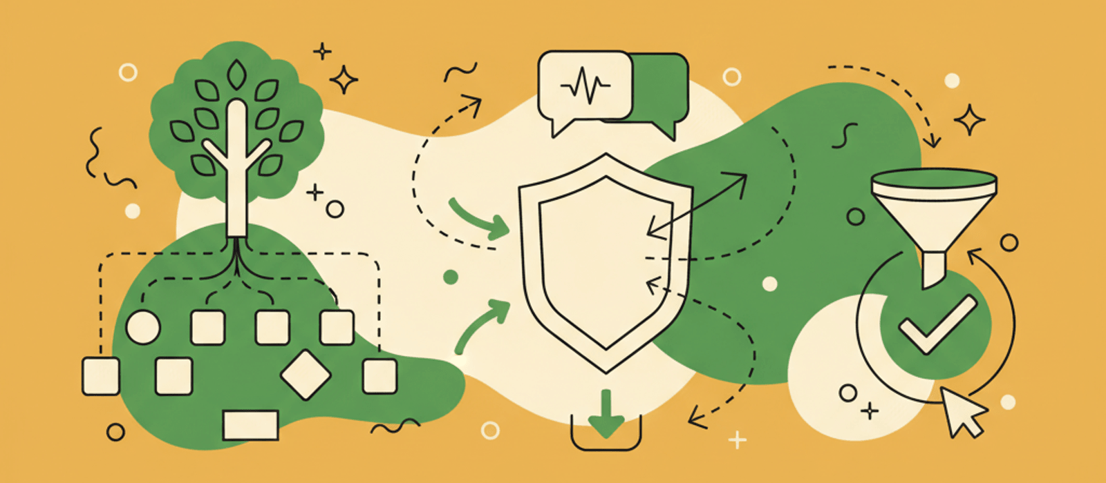 Editorial flat-vector illustration for IVR to AI Voice Migration: Keep the Tree, Change the Front Door (2026)