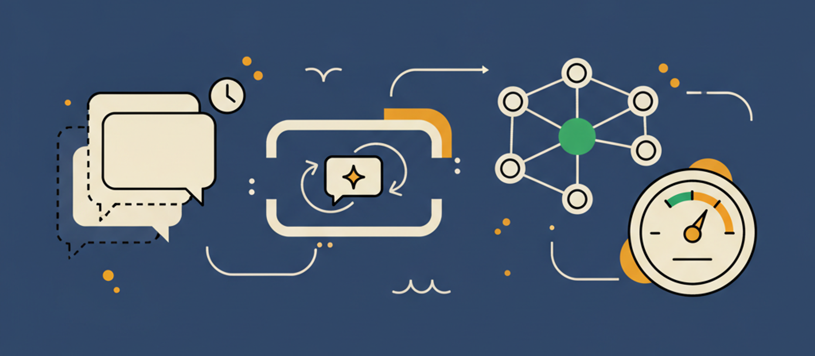 Editorial flat-vector illustration for How to Manage a Chatbot's Context Window So It Stops Forgetting (2026)