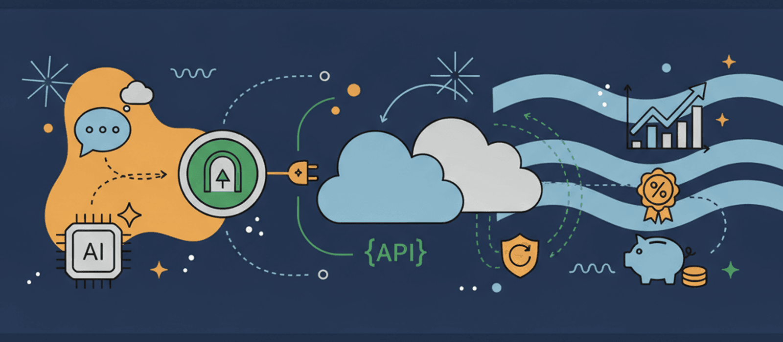 Editorial flat-vector illustration for How to Set Up an LLM Gateway for a Support Chatbot